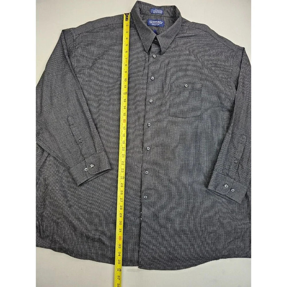 Stafford Relaxed Fit Size 20 35-36 Men's Charcoal Black Button Down Long Sleeve - Picture 9 of 10